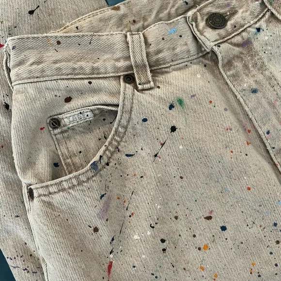 Colorful Paint Splatter Reworked Vintage Levi Denim Jeans - Picture 6 of 6